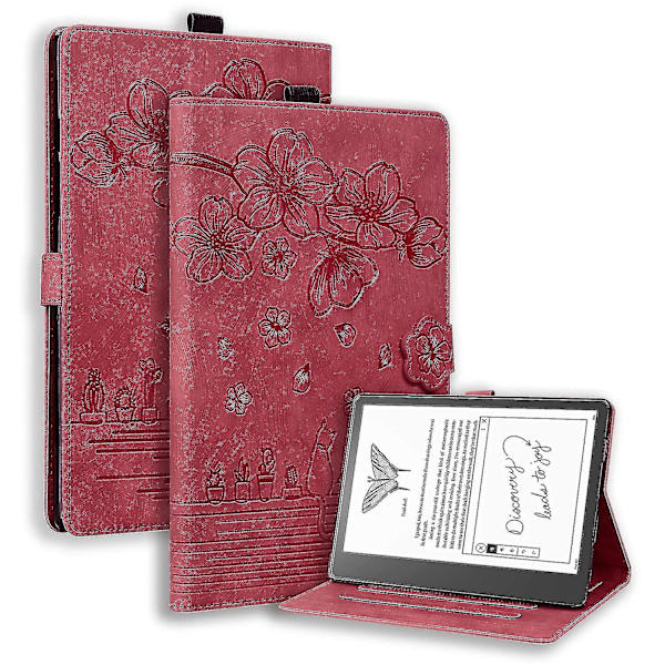 Sakura Cat case Amazon Kindle Scribelle 10.2 2022 Red