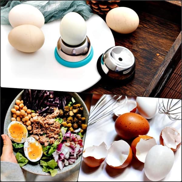 Egg Pricker for Hard Boiled Eggs - Stainless Steel Needle with Safety Lock - Prevents Cracking, Easy Peeling - Egg Piercer for Cooking, Boiling