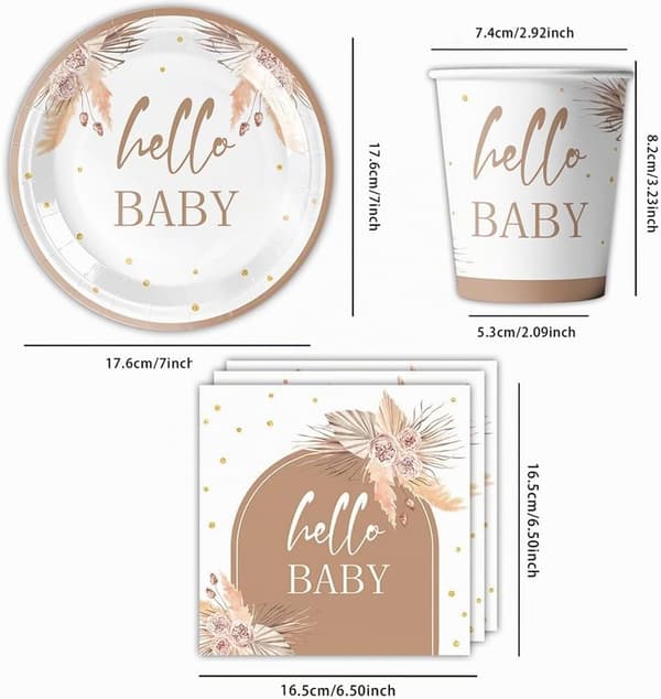 Sett med engangsbestikk, 40 deler, ideelt for babyshower, velkomstfester eller dåp
