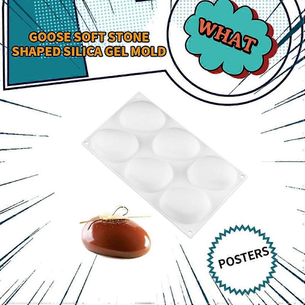 6 Cavity Cobblestone Silicone Mold Bread Baking Non-Stick Pan Wedding