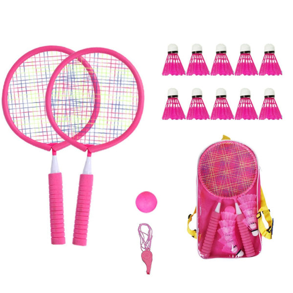 Badmintonketchersæt til børn, Minibadmintonsæt med 10 badmintoner til børn fra 2-12 år