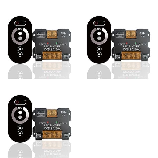 3X RF 30A Touch Dc12V Dc24V Ensfarget kontroller LED-dimmer for LED-lys
