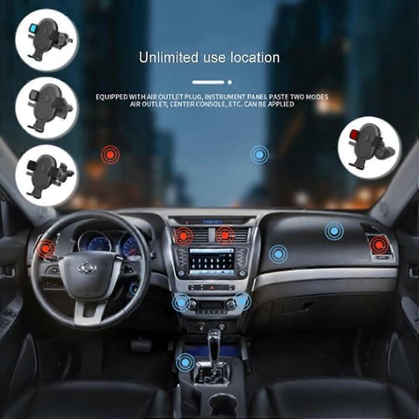 Car Phone Holder with Hook, Air Vent Mount, Clip, Support, Navigation Frame, Vehicle-Mounted Dashboard, Black
