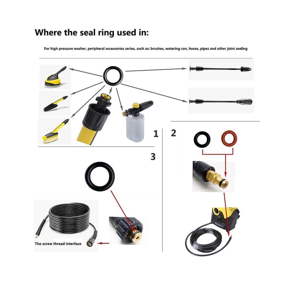 O-ring for slangemunnstykke Reserve O-ringpakning 2.640-729.0 Gummi O-ring høytrykksvasker for K2 K4 K5 K6 As Shown