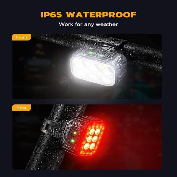 Pyöränvalosarja, USB-ladattava vedenpitävä IP65 LED-pyörävalo