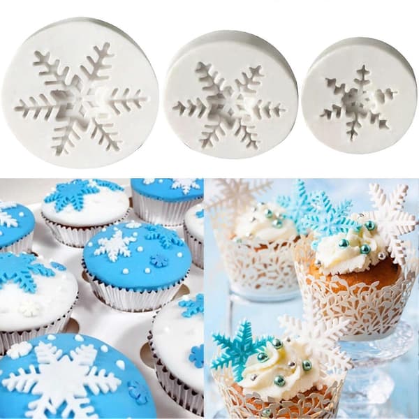 Snøfnuggform Sjokoladeform Matkvalitets Kjøkken Baking Julefest Bursdag Kjeksform for Baker