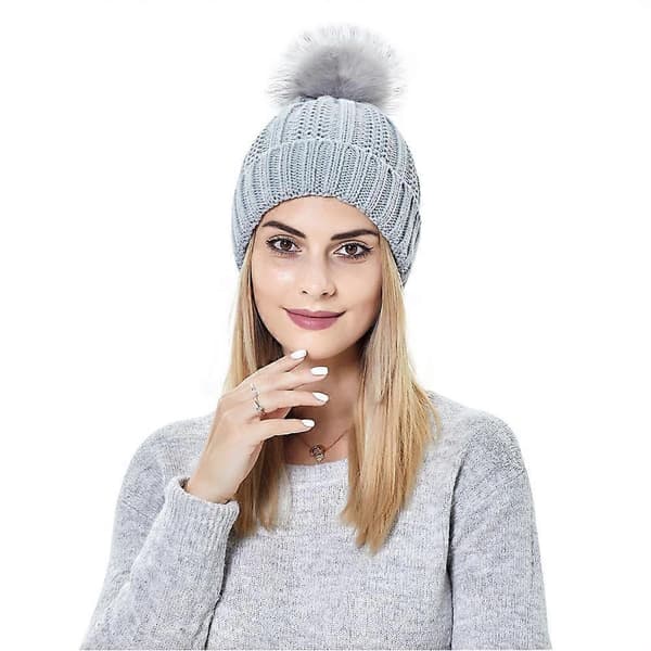 Dame Vinter Strikket Hue Blød Åndbar Elastisk Strikkehue til Shopping og Dates 6 Beige