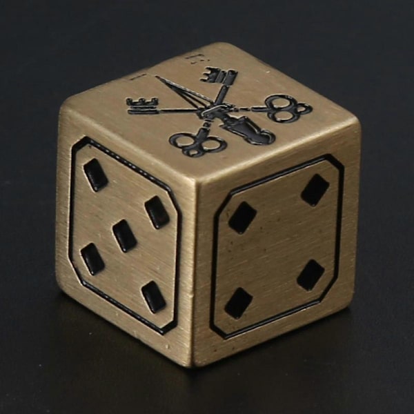 15 mm messing D6 metalsæt - elegante gyldne terninger til RPG