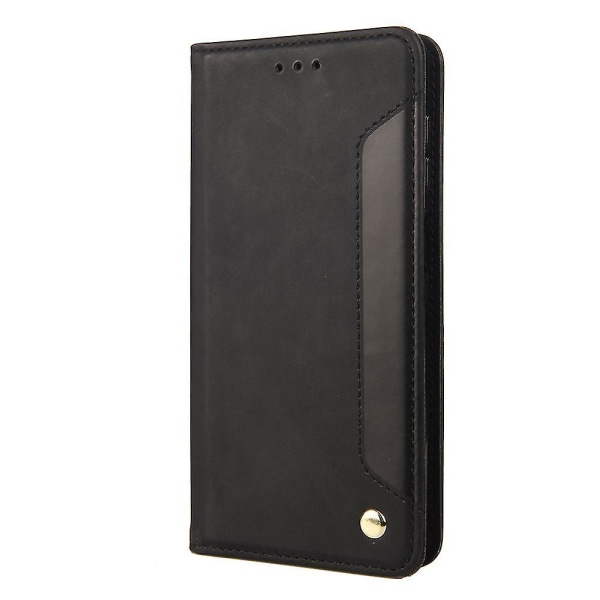 Business Style Pung Telefon Etui Til Nokia G21 Stødsikker Stand Folio Flip Cover Splejsning af læderskal med pung - Black
