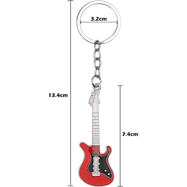2 stk. Gitar nøkkelring Musikkfans Spesial Replika Nøkkelring Mini Gitar Form Anheng for Henge Nøkkelring Tilbehør Suvenir Gave