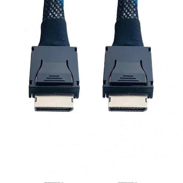 Oculink 4i PCIe 4.0 X4 SFF-8611 til SFF-8611-kabel fullfunksjonsforlengelse for ekstern GPU bakoverkompatibel 0,3m Black 0.3M