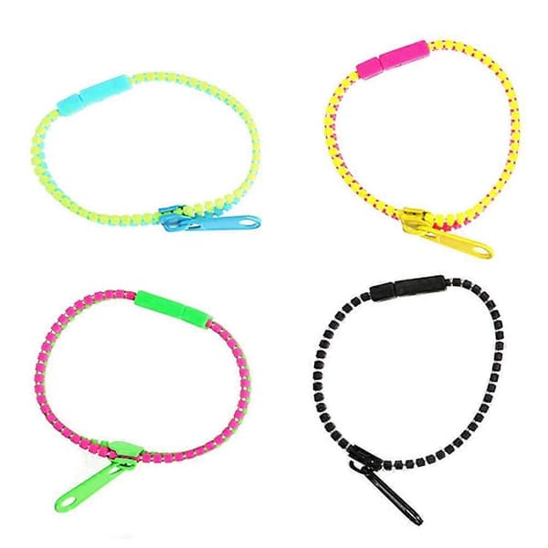 Sensorisk Legetøj Bulk Sæt Lynlås Armbånd Hånd Sensorisk Legetøj Piger To Farver 6x6cm 72 Sæt Assorted Color 6*6cm