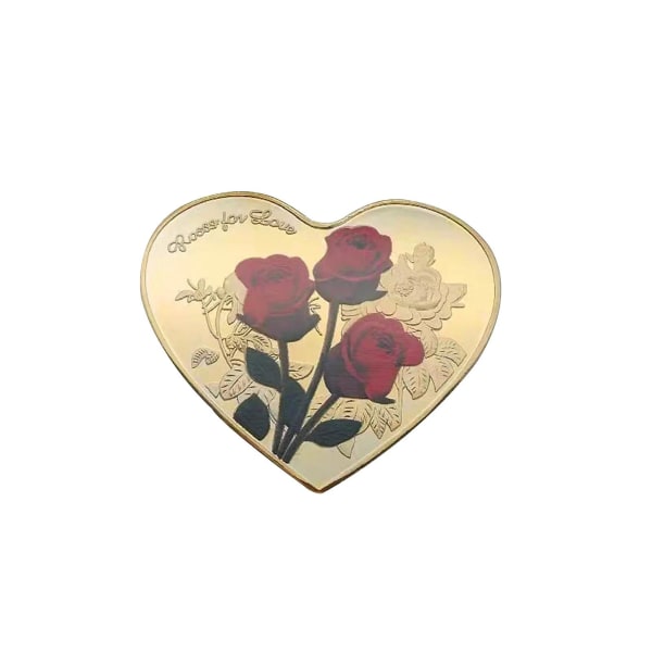 Lucky Love minnemynt Kreativ form Dobbeltsidig design Romantiske elementer Valentinsdagsutfordring Myntdekorasjon Tianyuhe Golden