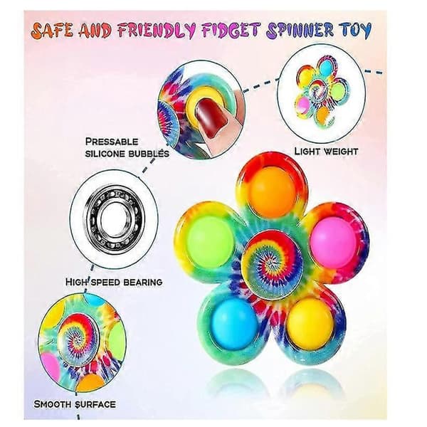 4PK Fidget Leke Sett, Sensoriske Leker, Fidget Sensorisk Leke Sett, Antistress Leke Sett, Push Pop Boble Sett, Angstreduserende Leker (Rød)
