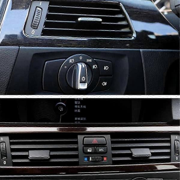 3 stk for 3-serie E90 05-12 fremre A/C-ventilutløpsklips BlackSilver