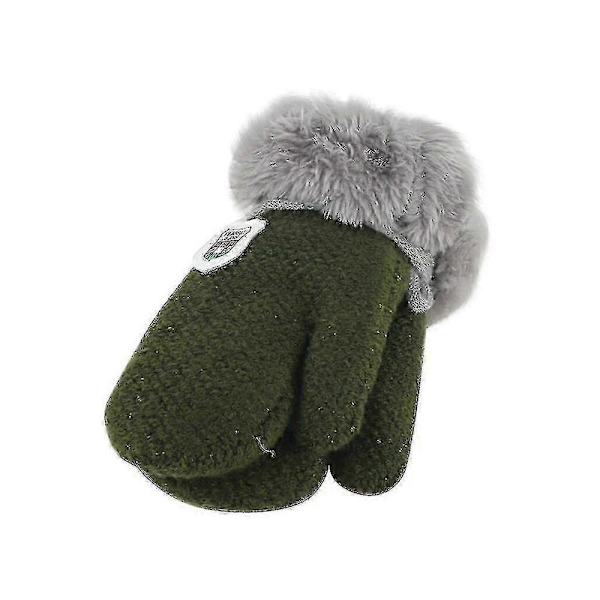 Varme vinterhansker for barn Army Green
