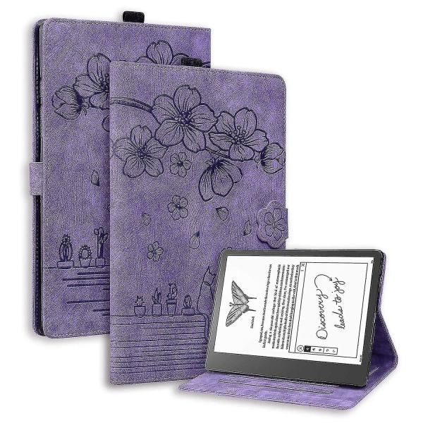 Sakura Cat læderetui til Amazon Kindle Scribe 10.2 2022 Purple