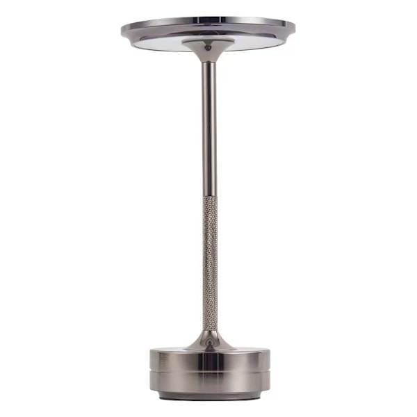 Trådløs Bordlampe, Dimbar, Metall, USB Oppladbar, Skrivebordslampe - 1 stk - WELLNGS sølv