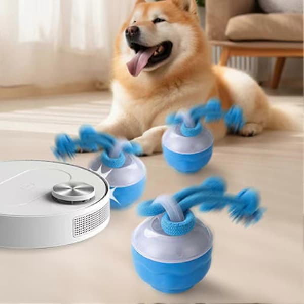 Interaktiv Smart Rullende Bold til Hunde - Holdbart Tyggelegetøj til Tandslibning og Sjov Underholdning Blue Ordinary