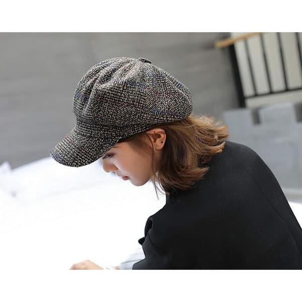 Dame Newsboy Baker Boy Hat Varm Tykternet Skærmhue