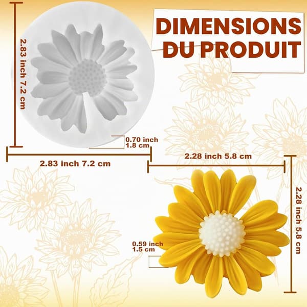 Tusenfrydformede silikonformer, 3D blomster silikonformer
