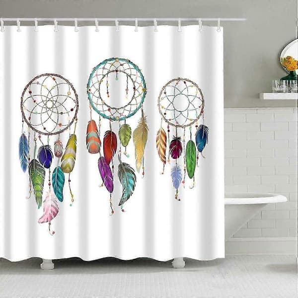 Tryckt duschdraperi i polyester - 180*180 (Q10566 modell) - Bra