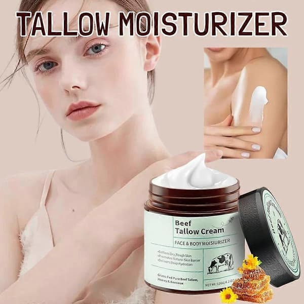 1-3x Oksetalg Balm til Huden, med Honning Græsfodret Ren og Bivoks 120g 1pc
