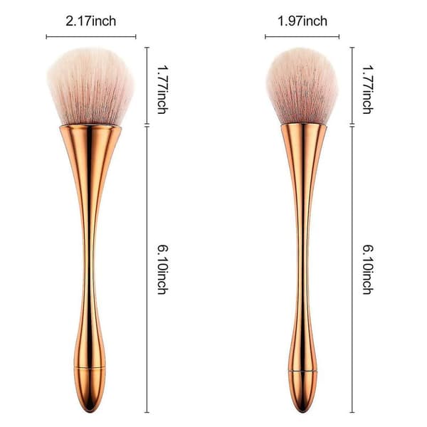 2 stk. store mineralpudderbørster, bløde, fluffy makeupbørster til foundation, blush og highlighter, professionelt makeupbørstesæt til blending, polering
