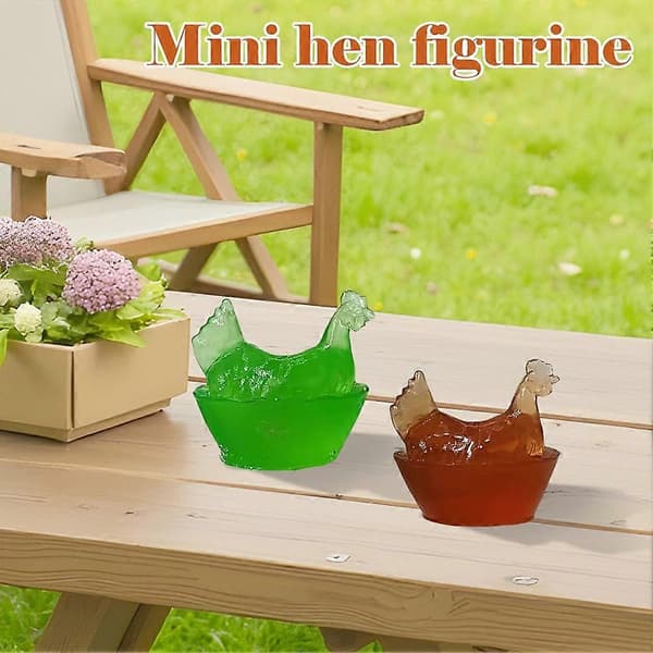 Mini høne ornament kreativt håndværk Grass green/1pcs