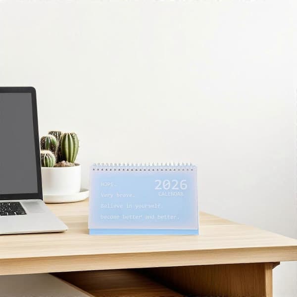 Bordskalender 2026 med spiralbindning för enkel planering