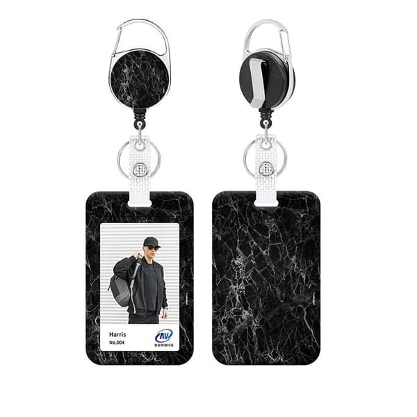 Retractable Badge Holder with Polyester Lanyard - Perfect for Work ID 64