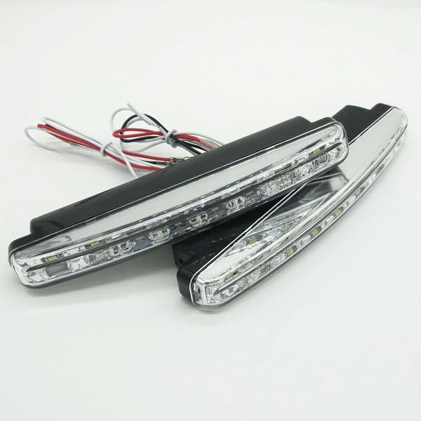 LED Kørelys, 2 x 12V 8 LED Kørelys, Smalle Kørelys, Generelt Formål til Biler