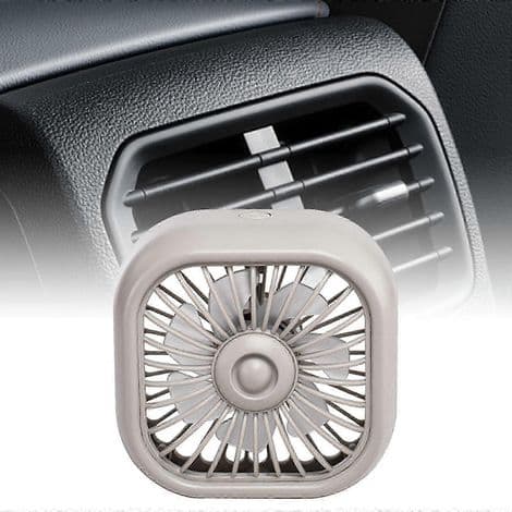 Lille bilventilator, 7 farverige lys, mini bærbar ventilator