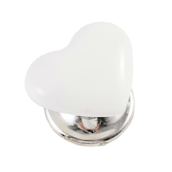 Universell dobbel trykknapp farget hjerteformet toalettspyleknapp erstatning white 1pcs