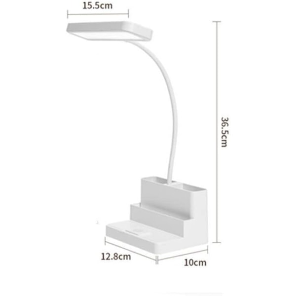 Pöytälamppu, 3 värilämpötilan säädettävä silmäsuojattu oppimispöytälamppu puhelintelinetoiminnolla, silmähoito, (USB-ladattava)