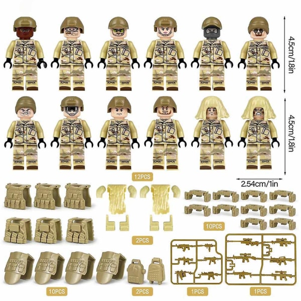Militära minifigurer Set Army Soldier Building Leksaker