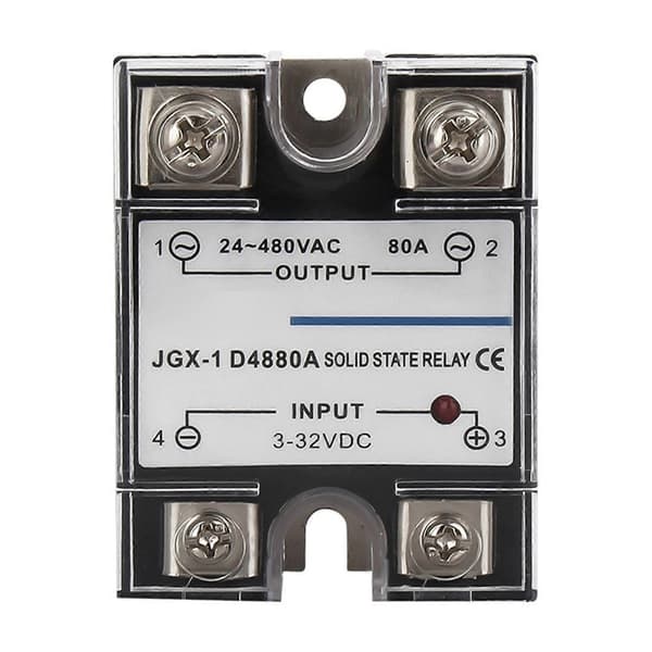 2X Enfaset Solid State Relæ Enfaset SSR DC Kontrol AC Solid State Relæ 80A Black