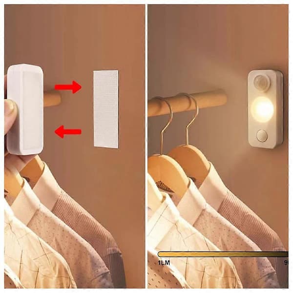 Kropssensorlys Genopladelig LED Natlampe til Stue Positive White Light
