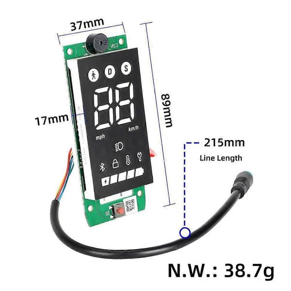 25 Km/t Dashboard Display Board til Xiaomi 4 Lite 2. generation uden blinklysfunktion Elektrisk løbehjul dele