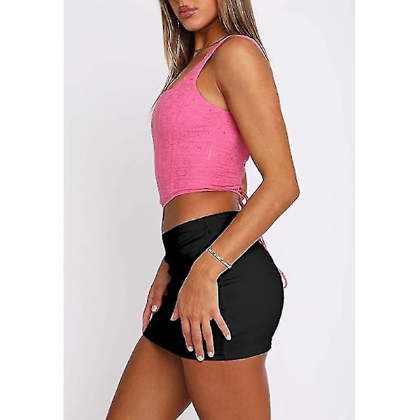 Dam Mini Kjolar Sexig Midjehöjd Stretch Slim Fit Bodycon Kort Mini Kjolar Black S