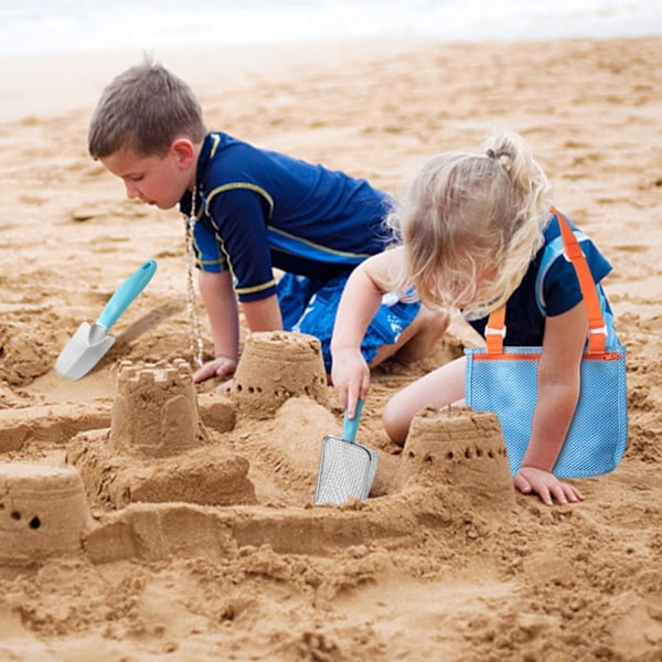 Strandnätsspade | Barnens snäcksamlingsset | Komplett strandlekset, inklusive sandspade, sandsiktar och snäcksamlingsväska