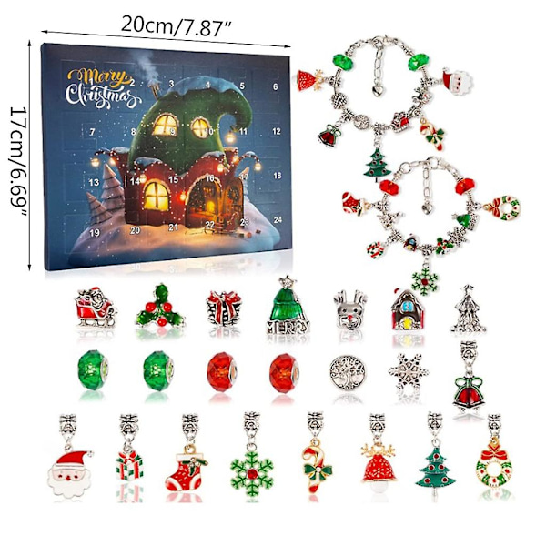 Julepynt Adventskalender Juleadventskalender Armbånd 2022 Piger Jule Nedtællingskalender Blind Box Hut