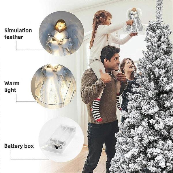 Engel Jul Med Lys Forlenget Ledning, søte LED-belyste Tretopper, b