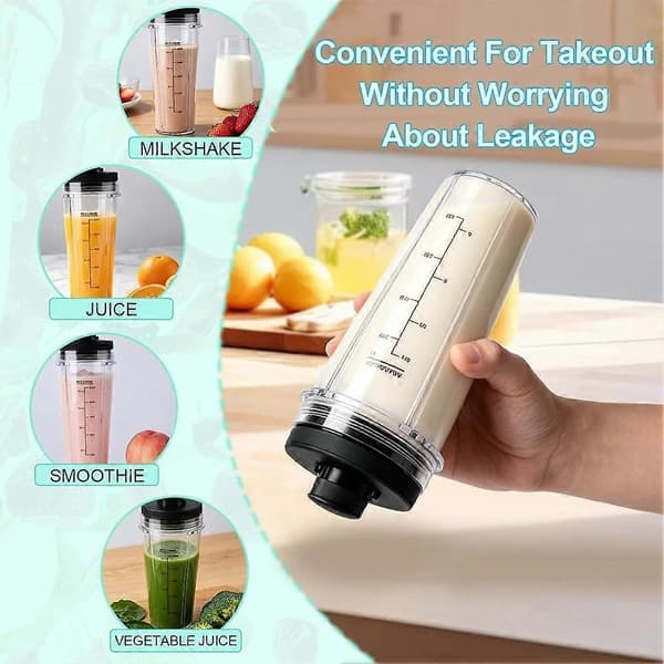 BN301 BN300C 20 OZ to Go Blender erstatningskopper til Ninja Nutri-Blender Plus, 2-pak bærbare blenderkander af fødevarekvalitet