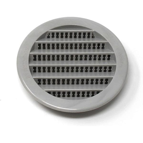 3\" Rund Plastikk Lamell Soffit Luftventil Reptil Skjerm Grill Deksel (4, Grå)