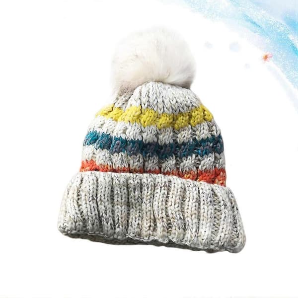 Stickad dammössa för kvinnor Höst Vinter Värmande accessoar 2 st Beige 57cm