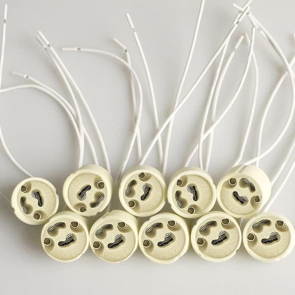 20 stk. GU10 lampeholder GU10 sokkel keramikbase 2A 250V med
