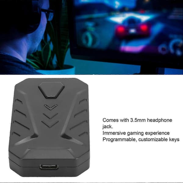 i 1 Multi-Platform Spillkonverterer med 3,5 mm Jack for PS5 PS3 Xbox 360 Switch
