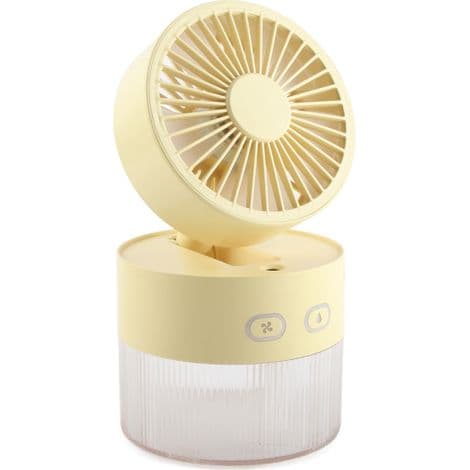 Mini sammenleggbar vannvifte, liten skrivebordsvifte, ABS, med USB-tenner, (gul)