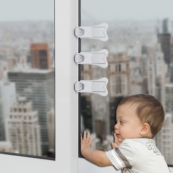 Lapsilukko liukuoville - 2 kpl, ikkunanpysäyttimet pystysuorille ikkunoille, liukuoven lukko